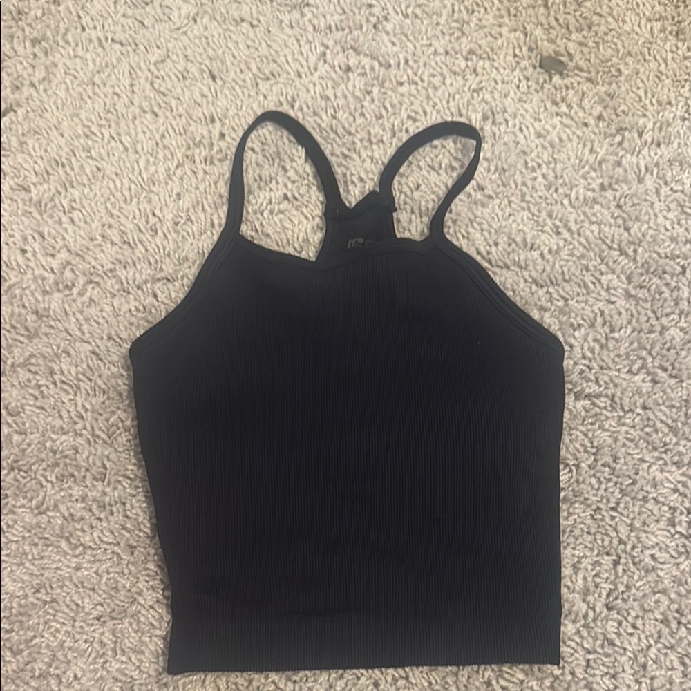 Black Ribbed Women's Top
